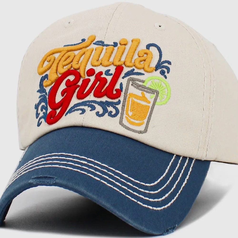 Tequila Girl Vintage Ballcap - Blue